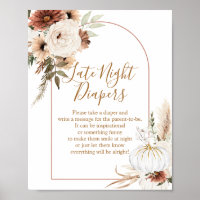 Boho Arch White Pumpkin Floral Night Diapers
