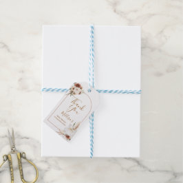 Boho Arch White Pumpkin Floral Vielen Dank Tag Geschenkanhänger