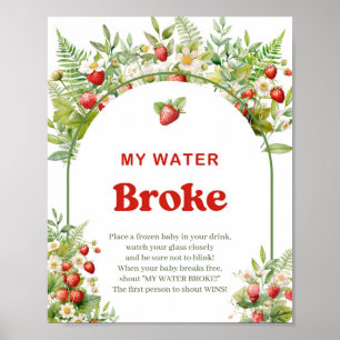 Boho Arch Wild Strawberry My Water Broke Spiel Poster