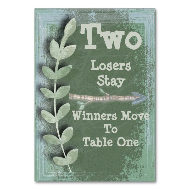 Boho Arrow Bunco Table Card #2 Tischnummer (Vorderseite)