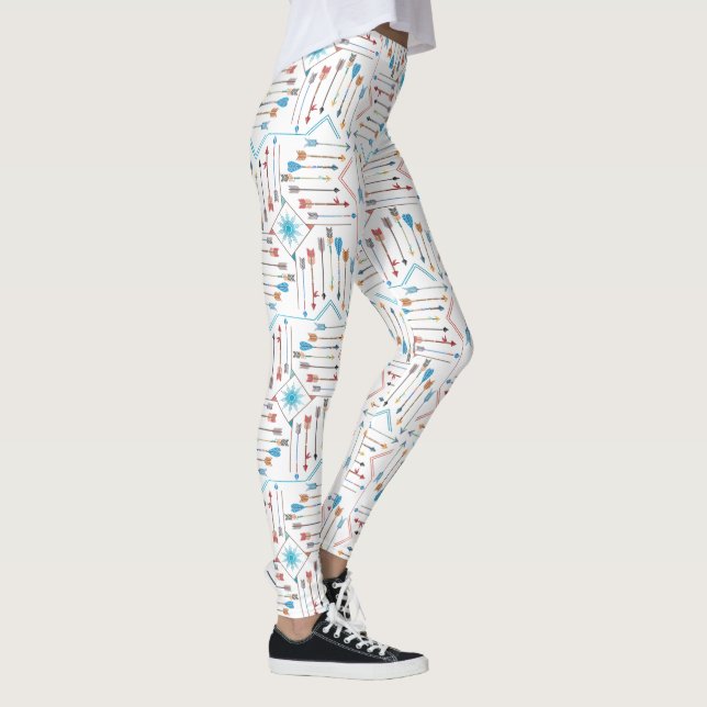 Boho Arrows und Sun V11 White ID748 Leggings (Rechts)