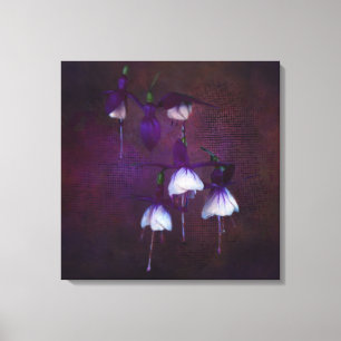 Boho Art Lila Fuchsias in Wasserfarbe Leinwanddruck
