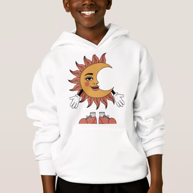 Boho art sun and moon hoodie (Vorderseite)