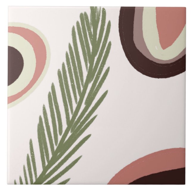 Boho Art Tropical Rainbow Natural Fliese (Vorderseite)