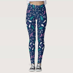 boho Art versieht Muster mit Federn Leggings