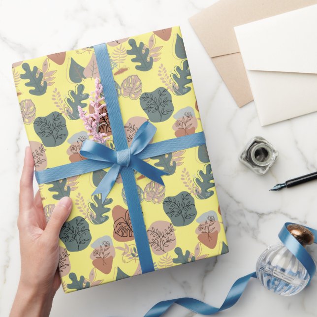 BOHO Ästhetisches Muster A12 L Gelbe BG Geschenkpapier (Schenken)