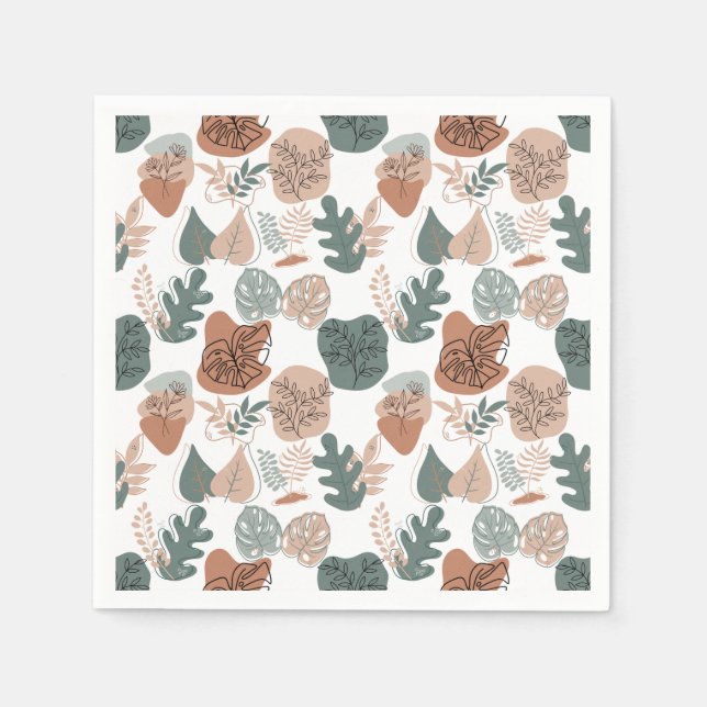 BOHO Ästhetisches Muster A12x4.weiß Serviette (Vorderseite)