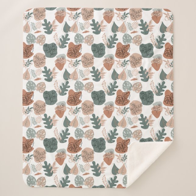 BOHO Ästhetisches Muster A12x4.weiß Sherpadecke (Vorderseite)