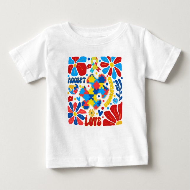 Boho Autismus Bewusstsein Baby T-shirt (Vorderseite)