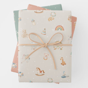 Boho Autumn Baby Shower Geschenkpapier Set