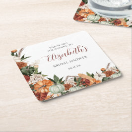 Boho Autumn Brautparty Rechteckiger Pappuntersetzer