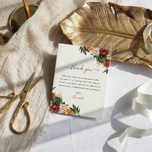 Boho Autumn Brautparty Vielen Dank Dankeskarte