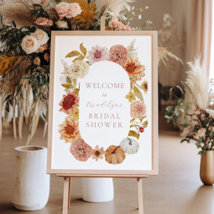 Boho Autumn Brautparty Welcome Sign Poster