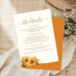 Boho autumn fall floral wedding guest details begleitkarte