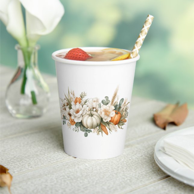 Boho Autumn Floral Arrangement Paper cup Pappbecher (In Situ)