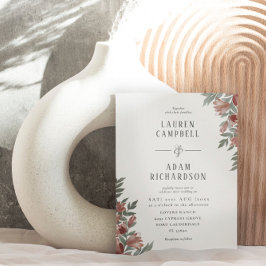 Boho Autumn Floral Terracotta Wedding Einladung