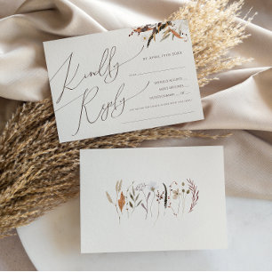 Boho Autumn   Peking Horizontal Menu Choice UAWG RSVP Karte