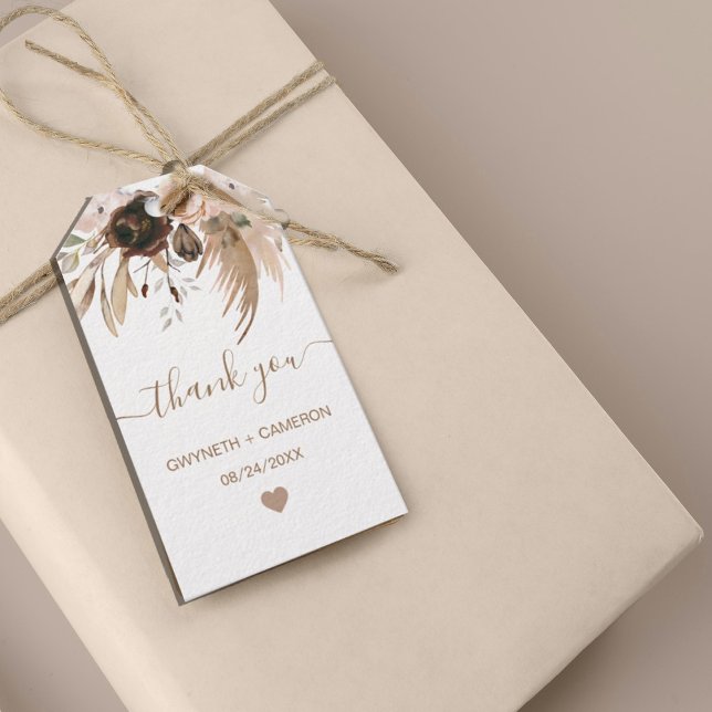 Boho Autumn Pumpkin Dusche Vielen Dank Geschenkanhänger (#zazzlemade #bohofavortag #thankyou)