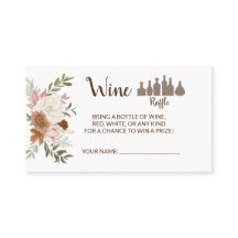 Boho Autumn Raffle Ticket Brautparty Card