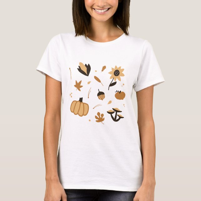 Boho Autumn-Themed T-Shirt (Vorderseite)