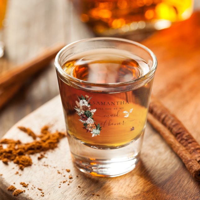 Boho Autumn | Werden Sie meine Trauzeugin sein? Schnapsglas (Von Creator hochgeladen)