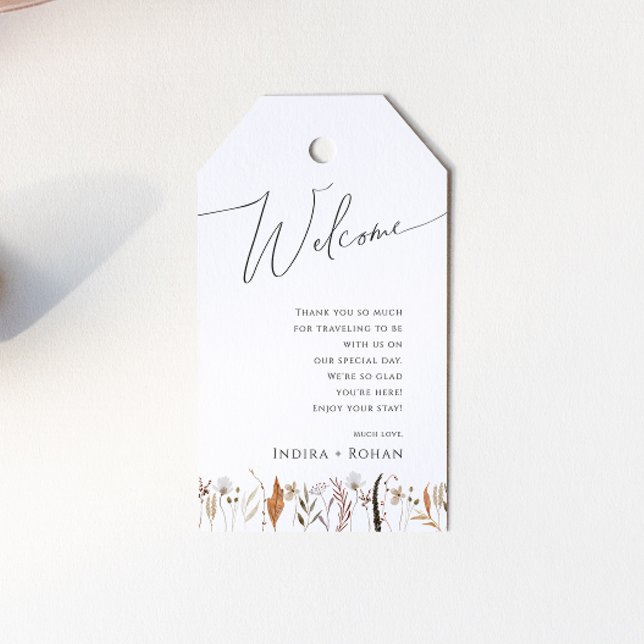 Boho Autumn Wildblume | Begrüßung Geschenkanhänger (Von Creator hochgeladen)