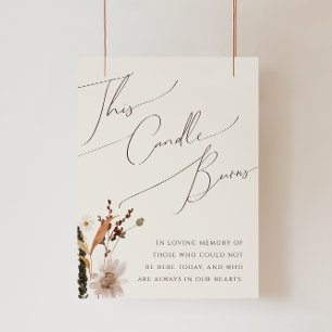Boho Autumn Wildblume   Beige Diese Kerze Burns Poster