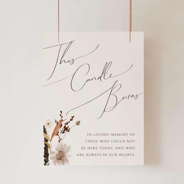 Boho Autumn Wildblume | Beige Diese Kerze Burns Poster (Von Creator hochgeladen)