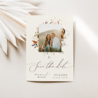 Boho Autumn Wildblume | Beige Foto-Rahmen