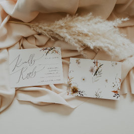 Boho Autumn Wildblume Beige Menü Auswahl RSVP Kart