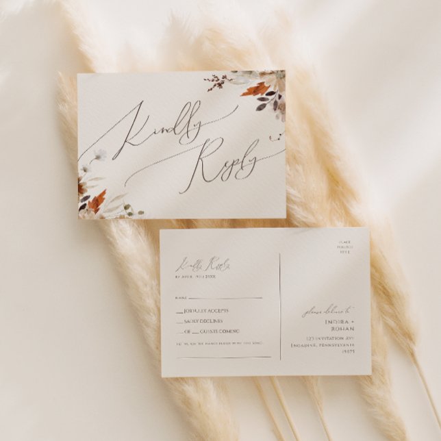 Boho Autumn Wildblume | Beige Song Request UAWG Postkarte (Von Creator hochgeladen)