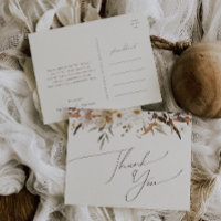 Boho Autumn Wildblume | Beige Wedding Vielen Dank