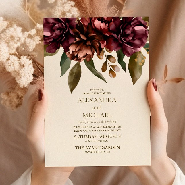 Boho Autumn Wildblume Botanical Wedding Einladung (Von Creator hochgeladen)