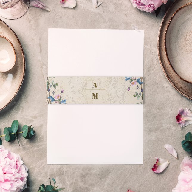 Boho Autumn Wildblume Botanical Wedding Einladungsbanderole (Von Creator hochgeladen)