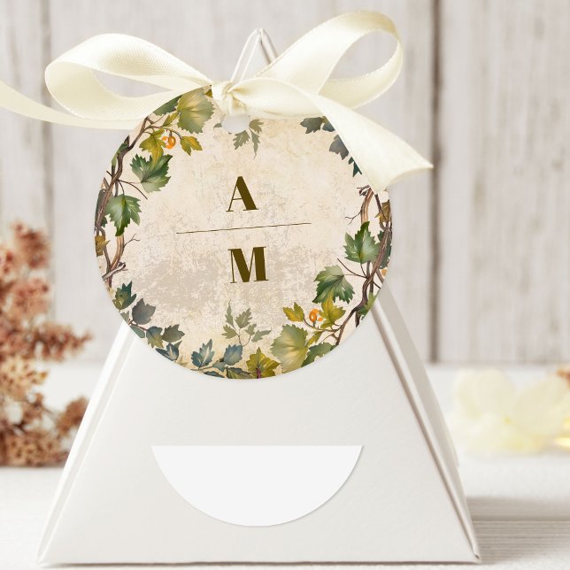Boho Autumn Wildblume Botanical Wedding Runder Aufkleber (Von Creator hochgeladen)