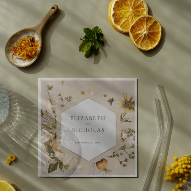 Boho Autumn Wildblume | Botanische Hochzeit Serviette (Von Creator hochgeladen)