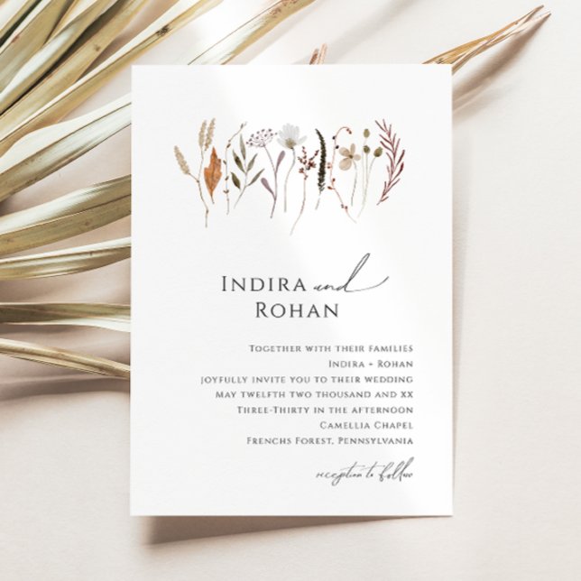 Boho Autumn Wildblume | Einladung zur Hochzeit (Von Creator hochgeladen)