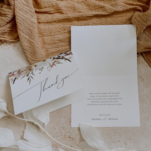 Boho Autumn Wildblume | Faltschachtel Dankeschön K Dankeskarte (Von Creator hochgeladen)