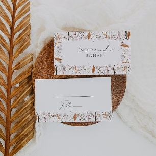 Boho Autumn Wildblume   Flat Wedding Platzkarte
