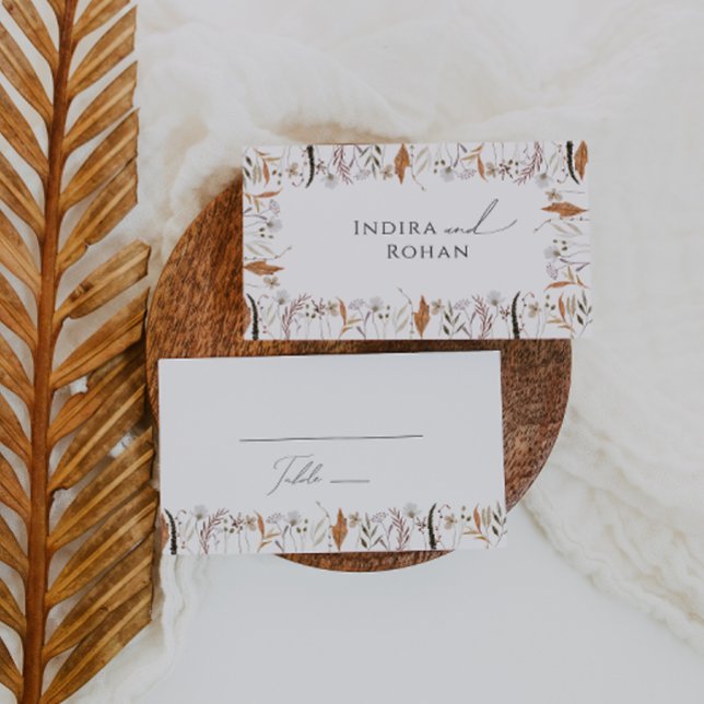 Boho Autumn Wildblume | Flat Wedding Platzkarte (Von Creator hochgeladen)