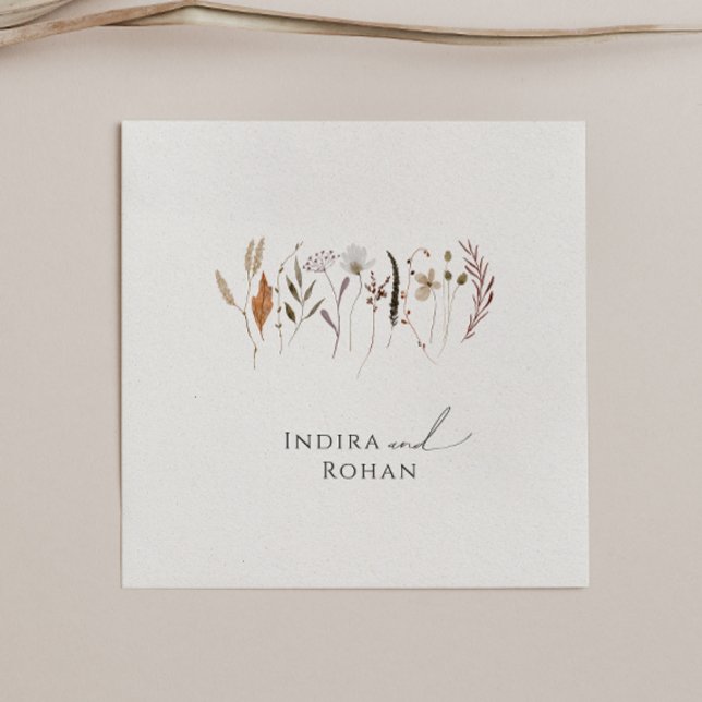 Boho Autumn Wildblume | Hochzeit von Napkins Serviette (Von Creator hochgeladen)