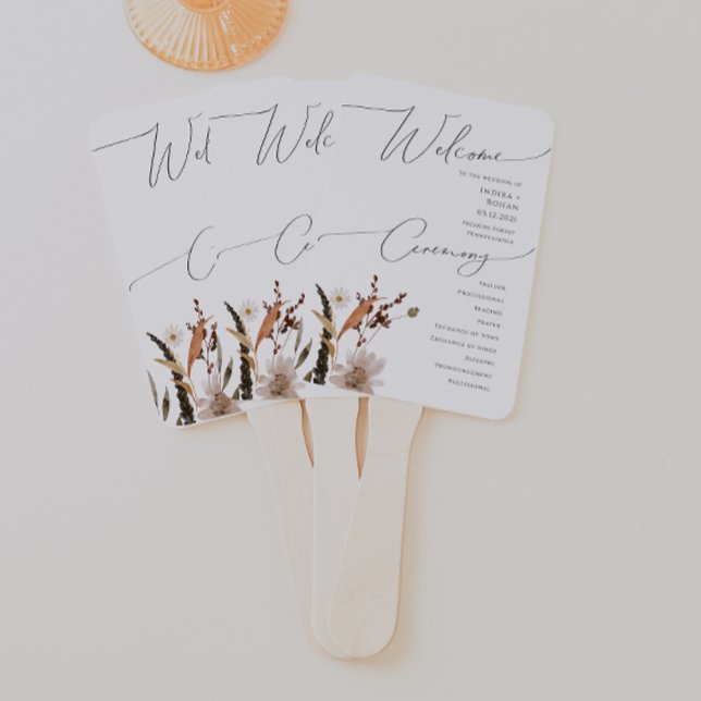 Boho Autumn Wildblume | Hochzeitsprogramm Fächer (Von Creator hochgeladen)