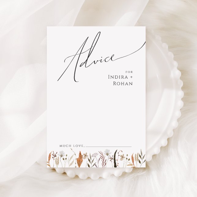 Boho Autumn Wildblume | Hochzeitsratgeber Hinweiskarte (Von Creator hochgeladen)