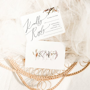 Boho Autumn Wildblume Horizontal Menü-UAWG RSVP Karte