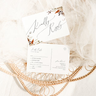 Boho Autumn Wildblume   Menu Choice UAWG Postcard Postkarte