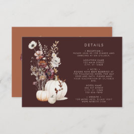 Boho Autumn Wildblume Pumpkin Wedding Begleitkarte