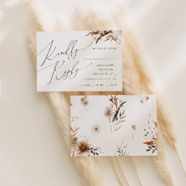 Boho Autumn Wildblume | RSVP-Karte im Menü RSVP Karte