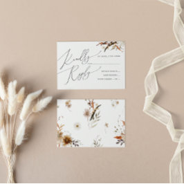 Boho Autumn Wildblume | RSVP-Karte RSVP Karte