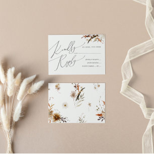 Boho Autumn Wildblume   RSVP-Karte RSVP Karte