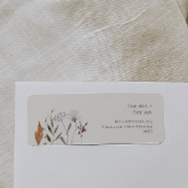 Boho Autumn Wildblume Simple Beige Rücksendeadress